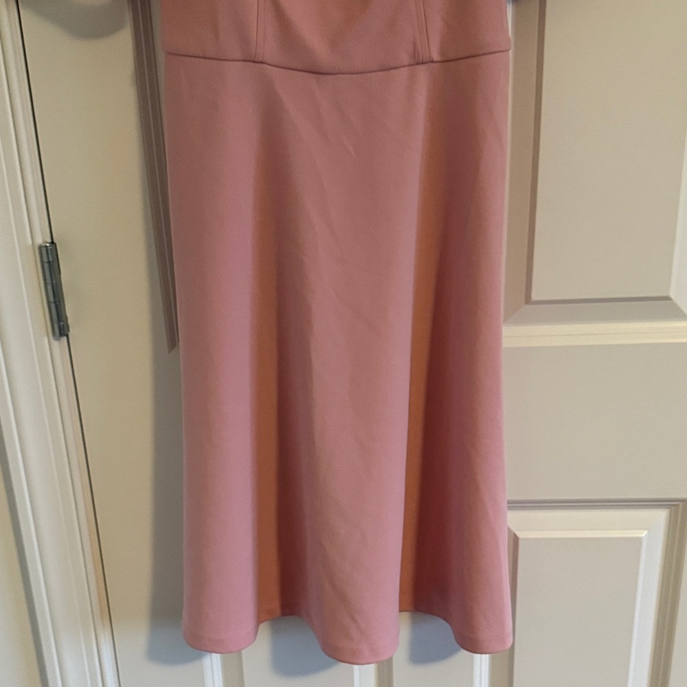 NWT Maggy London Lyra Fit & Flare Illusion Dress with Puff Sleeves Size 0 - Picture 5 of 9